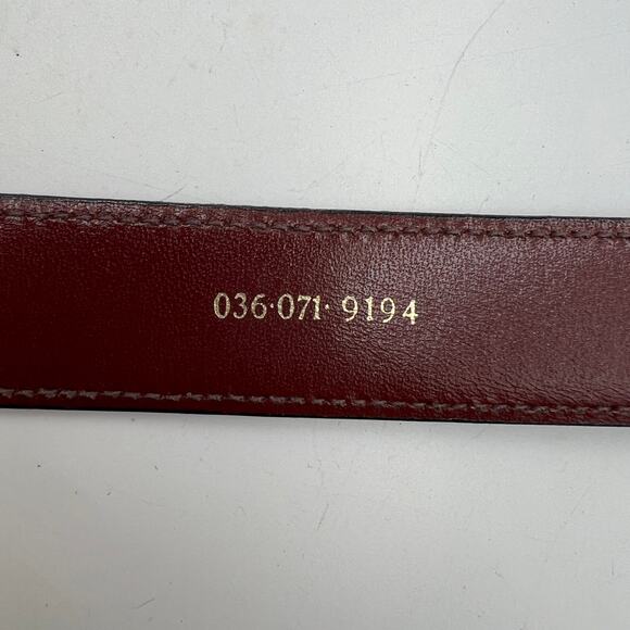 Vintage Gucci Leather Belt Burgundy Red - Picture 5 of 9